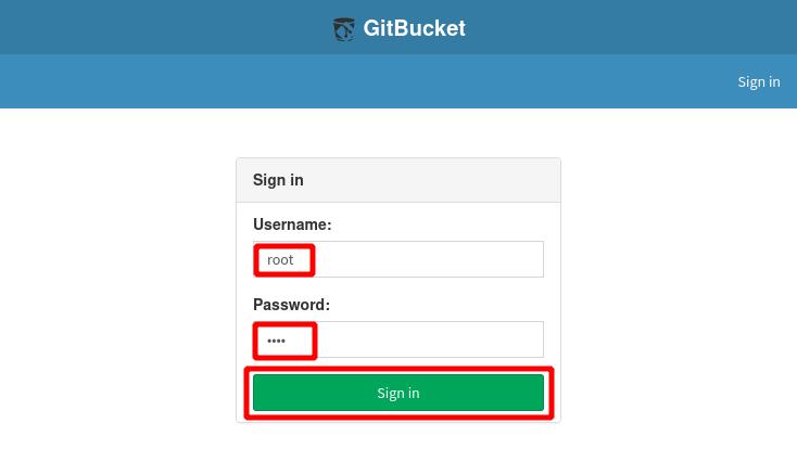 GitBucket 初期ログイン 2