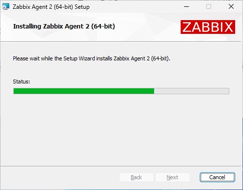 Zabbix Agent インストール画面 7