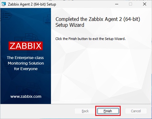 Zabbix Agent インストール画面 8