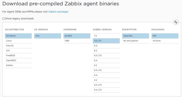 Zabbix Agentダウンロード 1