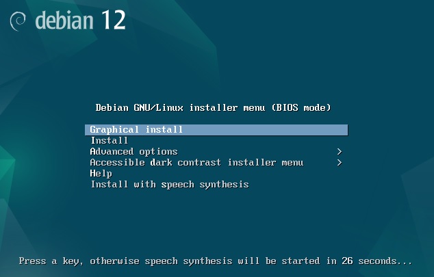 Debian12 インストール 1