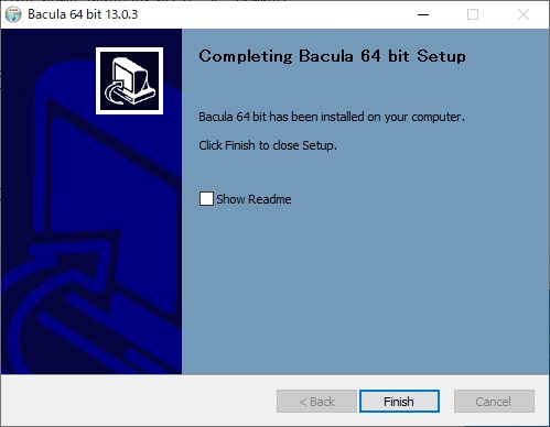 Bacula for Windowsインストール 6