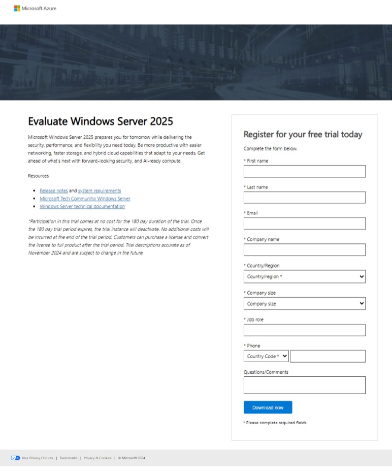 Windows Server 2025 ダウンロード 1