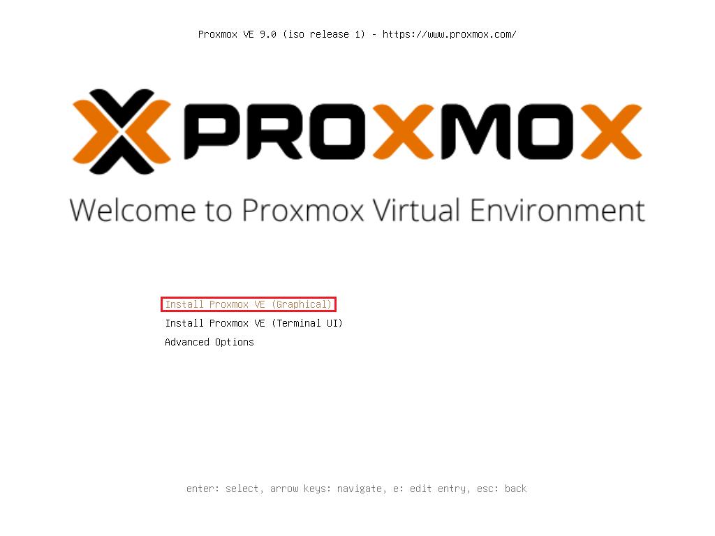 PROXMOXインストール 1