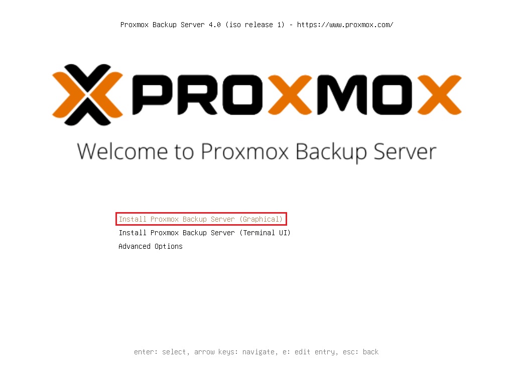 Proxmox Backup Server インストール 1