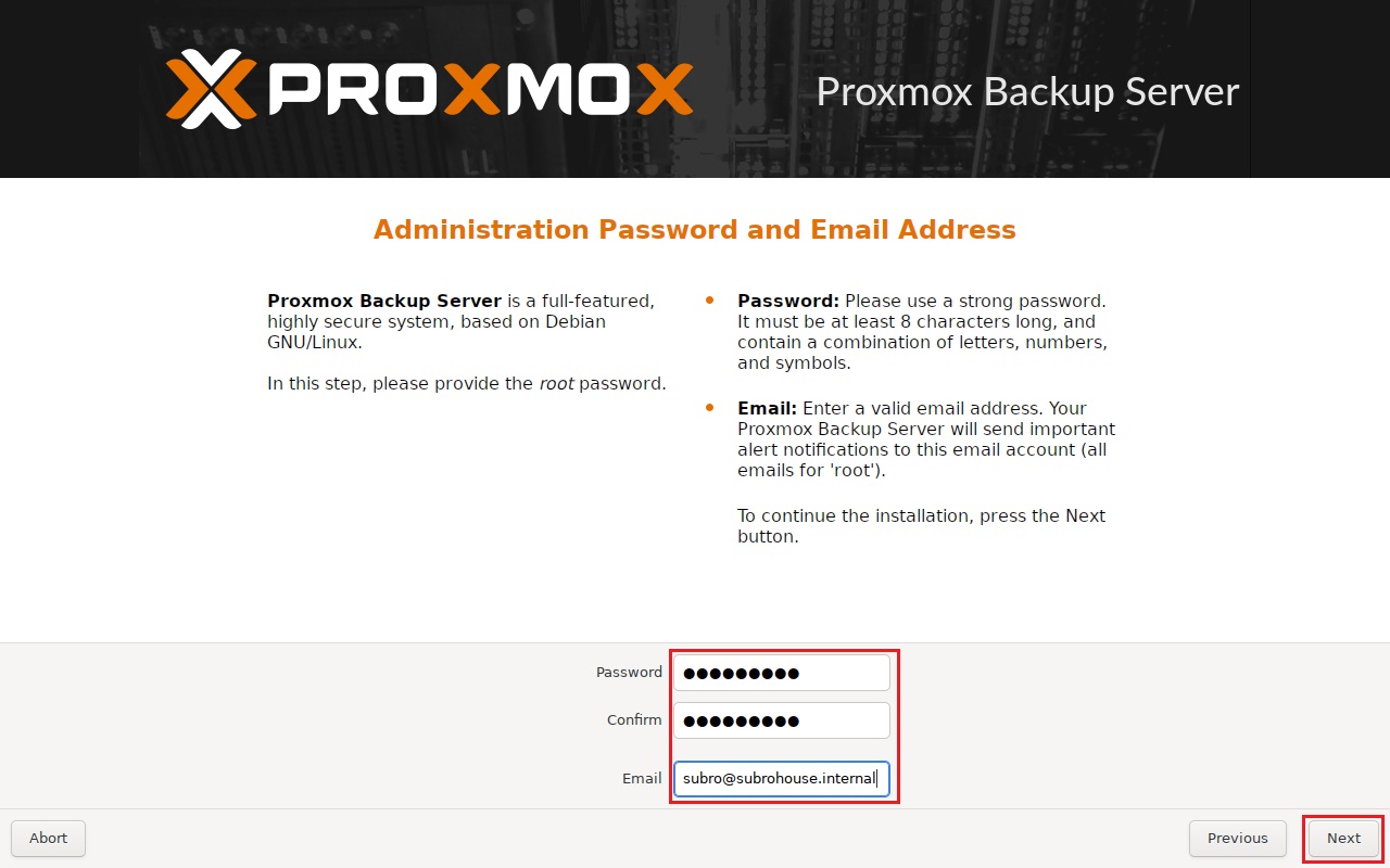 Proxmox Backup Server インストール 5