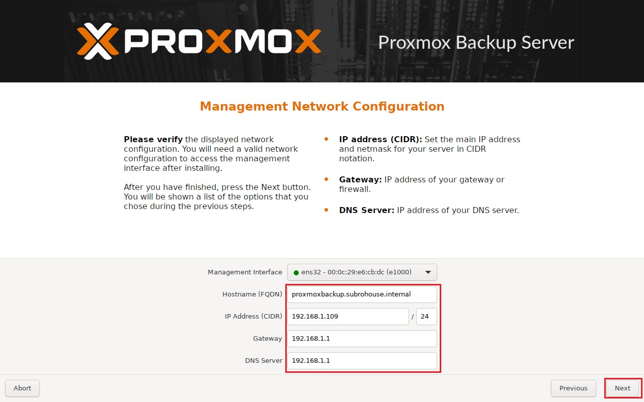Proxmox Backup Server インストール 6