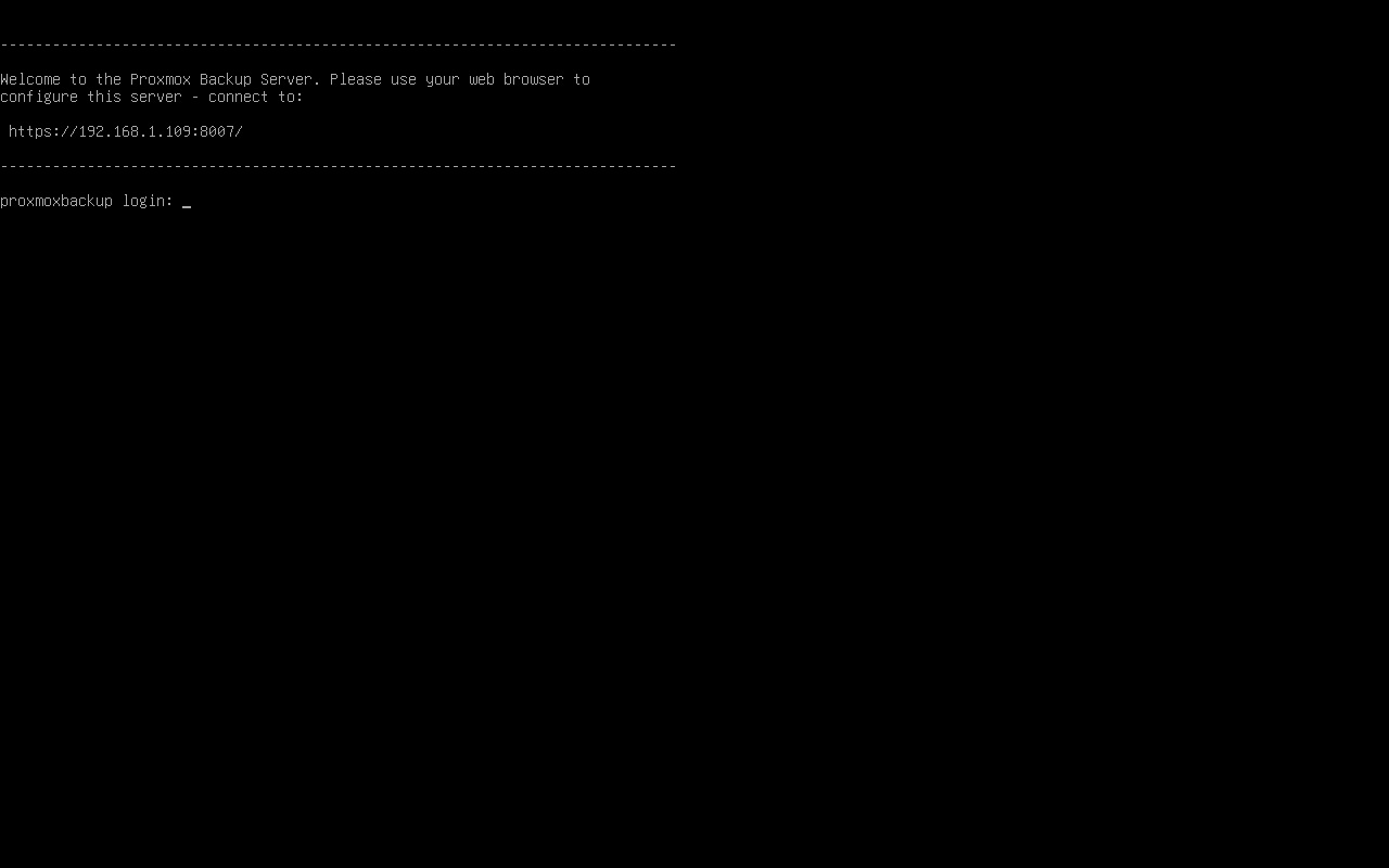 Proxmox Backup Server インストール 9