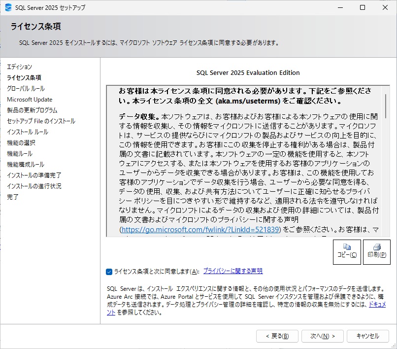 SQL Server 2025 インストール 6